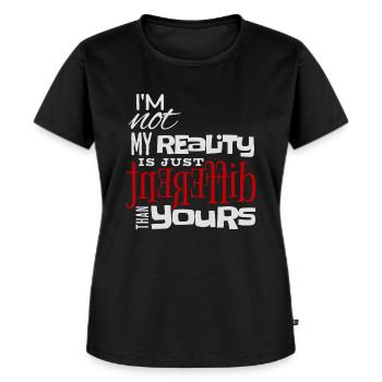 Different Reality Anders als Deine - Frauen Premium Bio T-Shirt - Schwarz - Vorne - Selfina (174cm)