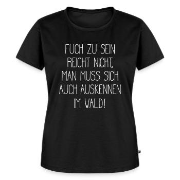 Schlauer cooler Fuchs Füchse Spruch - Frauen Premium Bio T-Shirt - Schwarz - Vorne - Selfina (174cm)