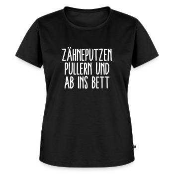 Zähneputzen Pullern & Ab Ins Bett - Schlafen Gehen - Frauen Premium Bio T-Shirt - Schwarz - Vorne - Selfina (174cm)