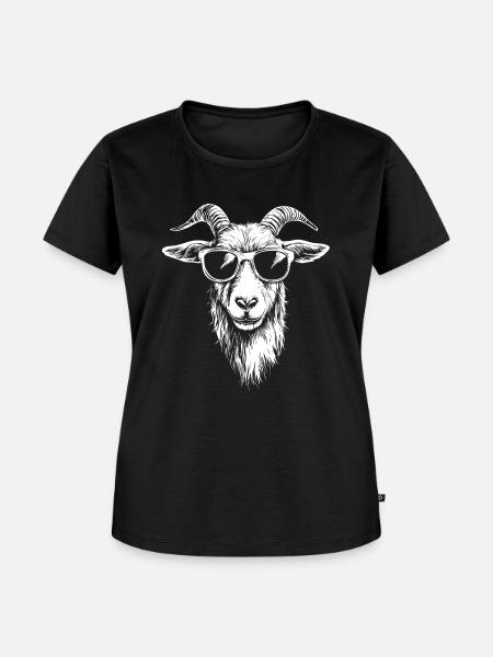 Ziege Goat Sonnenbrille - Frauen Premium Bio T-Shirt - Schwarz