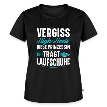 Vergessen Sie High Heels Diese Prinzessin Trägt - Frauen Premium Bio T-Shirt - Schwarz - Vorne - Selfina (174cm)