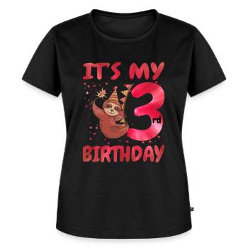 3rd Birthday Cute Sloth Party Hut Themed Birthday - Frauen Premium Bio T-Shirt - Schwarz - Vorne - Selfina (174cm)