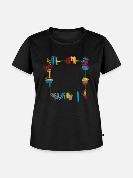 Rahmen Bunt - Frauen Premium Bio T-Shirt - Schwarz