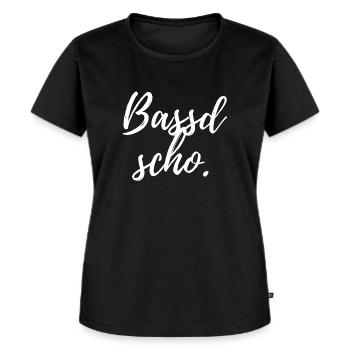 Bassd scho. Cooles Frankendesign - Frauen Premium Bio T-Shirt - Schwarz - Vorne - Selfina (174cm)