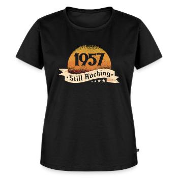 1957 - Frauen Premium Bio T-Shirt - Schwarz - Vorne - Selfina (174cm)