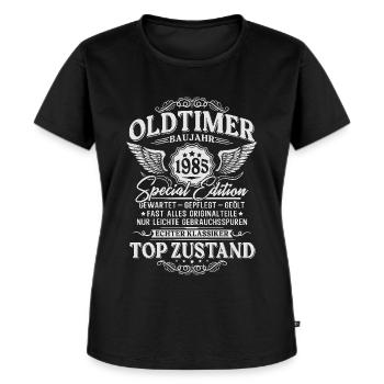 Vintage Car Year 1985 Vintage Birthday Gift - Women's Premium Organic T-shirt - black - Front - Selfina (174cm)