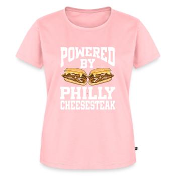 Powered By Philly Cheesesteak - Women's Premium Organic T-shirt - rose - Front - AI Model Female 172 dark (172cm)