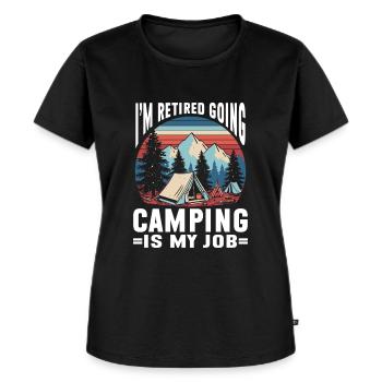 Camping Campfire Camper - Frauen Premium Bio T-Shirt - Schwarz - Vorne - Selfina (174cm)
