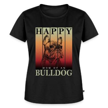 Happy Bulldog Mom - Women's Premium Organic T-shirt - black - Front - Selfina (174cm)