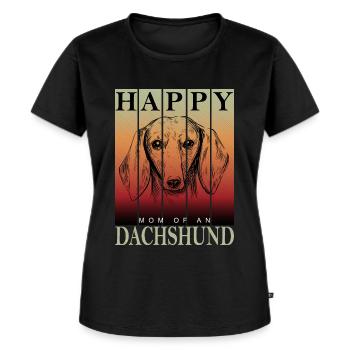 Dackel Hund Dachshund Mom - Frauen Premium Bio T-Shirt - Schwarz - Vorne - Selfina (174cm)