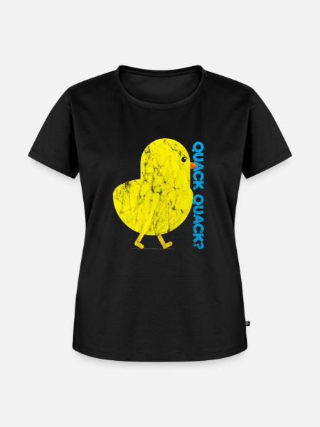 Animals Chicken Quack - Frauen Premium Bio T-Shirt - Schwarz