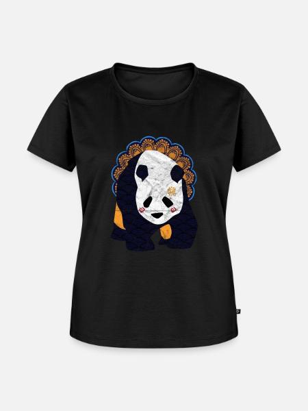 Globaler Nomadenpanda - Frauen Premium Bio T-Shirt - Schwarz