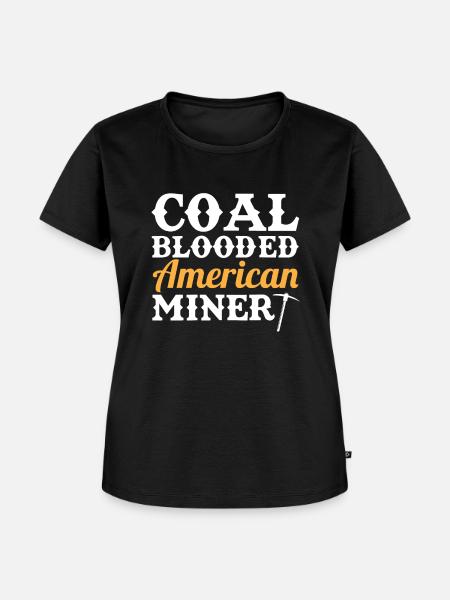 Kohle Blooded American Miner - Frauen Premium Bio T-Shirt - Schwarz