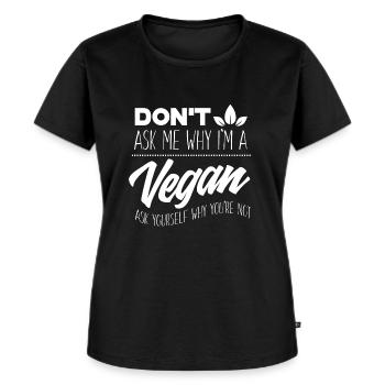 Veganer - Frauen Premium Bio T-Shirt - Schwarz - Vorne - Selfina (174cm)