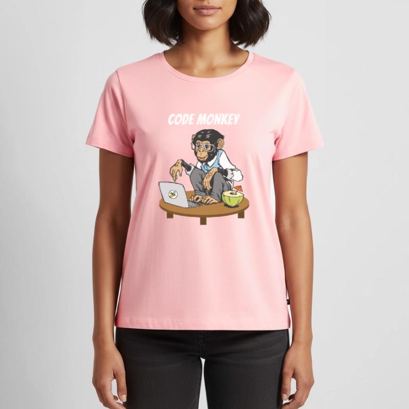 Monkey Code Progammier Singe Coding Monkeys T-shirt Premium bio Femme