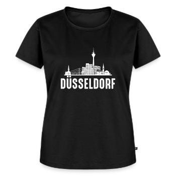 Düsseldorf - Frauen Premium Bio T-Shirt - Schwarz - Vorne - Selfina (174cm)