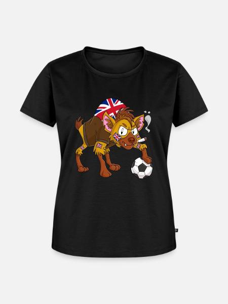 Hyäne Fan England - Frauen Premium Bio T-Shirt - Schwarz