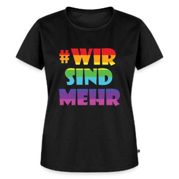 Wir sind mehr - Frauen Premium Bio T-Shirt - Schwarz - Vorne - Selfina (174cm)