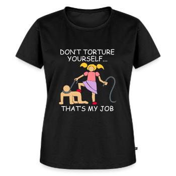 BDSM sex sadomaso submissive femdom bondage gift - Women's Premium Organic T-shirt - black - Front - Selfina (174cm)
