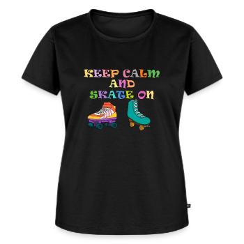 Rollschuh Fahren Skate Sport Rollschuhe Geschenk - Frauen Premium Bio T-Shirt - Schwarz - Vorne - Selfina (174cm)