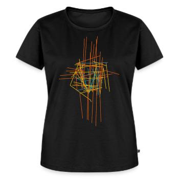 abstrakt - Frauen Premium Bio T-Shirt - Schwarz - Vorne - Selfina (174cm)