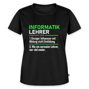 Informatik Lehrer Lehrerin Schule Abschieds Beruf - Frauen Premium Bio T-Shirt - Schwarz - Vorne - Selfina (174cm)