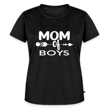 Mom Of Boys - Frauen Premium Bio T-Shirt - Schwarz - Vorne - Selfina (174cm)