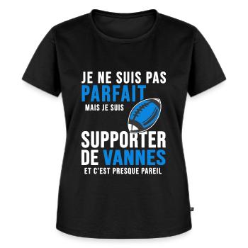 supporter rugby stade Vannes club humour rugby RCV - T-shirt Premium bio Femme - noir - Devant - Selfina (174cm)