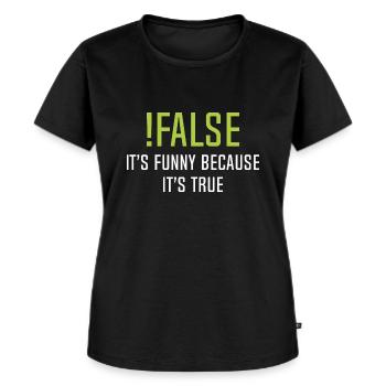 FALSE - Frauen Premium Bio T-Shirt - Schwarz - Vorne - Selfina (174cm)