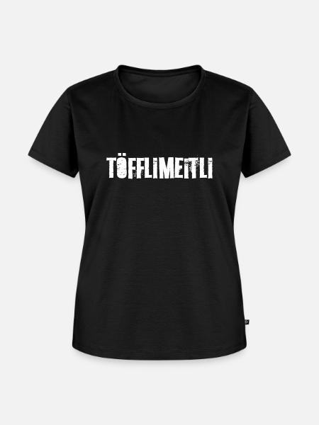 Schweizerdeutsch Motorradfahrerin Töfflimeitli - Frauen Premium Bio T-Shirt - Schwarz