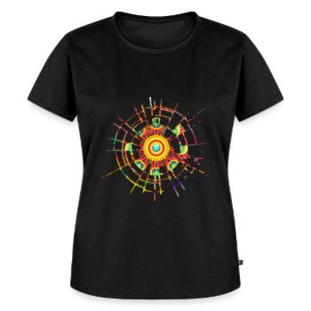 Flower Power of the 70s - Women's Premium Organic T-shirt - black - Front - Selfina (174cm)