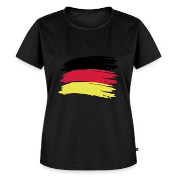 Deutschland Flagge - Frauen Premium Bio T-Shirt - Schwarz - Vorne - Selfina (174cm)