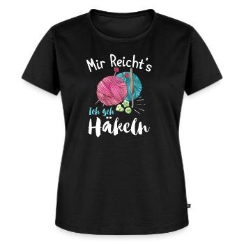Mir Reicht's Ich geh Häckeln - Frauen Premium Bio T-Shirt - Schwarz - Vorne - Selfina (174cm)