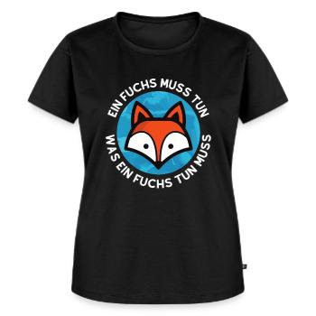 FUCHS - Frauen Premium Bio T-Shirt - Schwarz - Vorne - Selfina (174cm)
