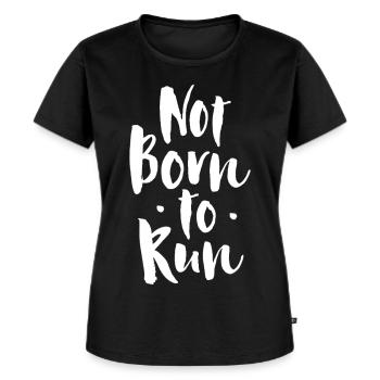 Pas né pour courir - T-shirt Premium bio Femme - noir - Devant - Selfina (174cm)