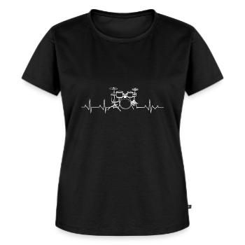 Drums Heartbeat Drums - Women's Premium Organic T-shirt - black - Front - Selfina (174cm)