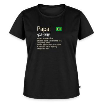 Papai brasilianischer Vater Wörterbuch Definition - Frauen Premium Bio T-Shirt - Schwarz - Vorne - Selfina (174cm)
