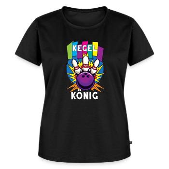 Kegel König Kegeln - Frauen Premium Bio T-Shirt - Schwarz - Vorne - Selfina (174cm)