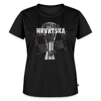 Hrvatska Vukovar Vodotoranj Kroatien - Frauen Premium Bio T-Shirt - Schwarz - Vorne - Selfina (174cm)