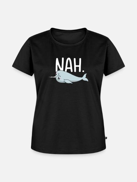 Zögernder Narwal Liebhaber Wassertiere Narwal - Frauen Premium Bio T-Shirt - Schwarz