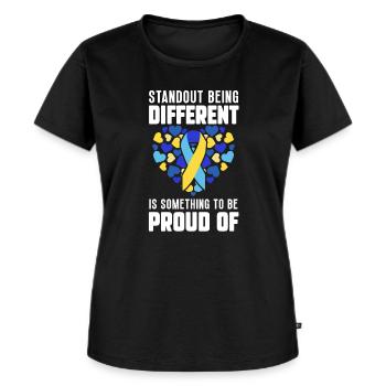 Welt-Down-Syndrom-Tag: Puzzles zur - Frauen Premium Bio T-Shirt - Schwarz - Vorne - Selfina (174cm)