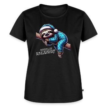 Offizielles Lieblings Schlaffshirt mit Faultier - Frauen Premium Bio T-Shirt - Schwarz - Vorne - Selfina (174cm)