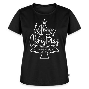 Merry Christmas and a Happy New Year - Frauen Premium Bio T-Shirt - Schwarz - Vorne - Selfina (174cm)