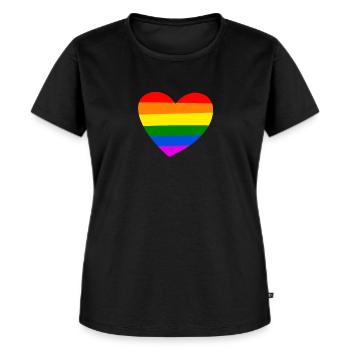 Rainbow, LGBT, amour, coeur, JGA, gay - T-shirt Premium bio Femme - noir - Devant - Selfina (174cm)