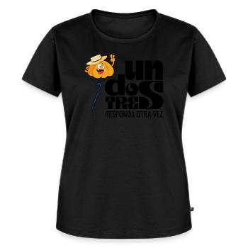 Un deux trois, répondez encore - T-shirt Premium bio Femme - noir - Devant - Selfina (174cm)