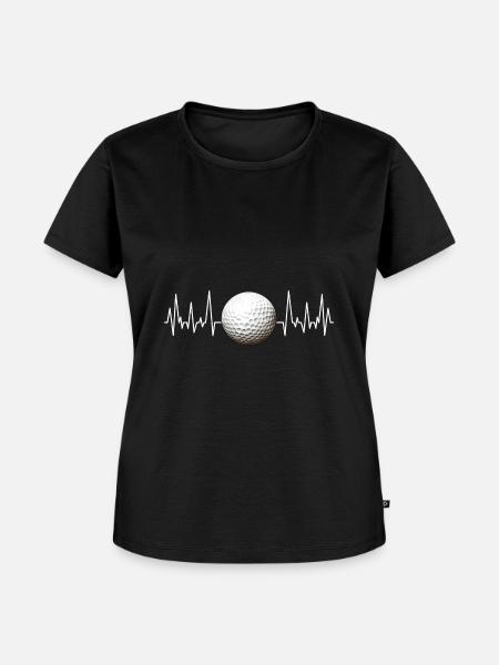 Golfball Herzschlag Golf - Frauen Premium Bio T-Shirt - Schwarz