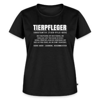 Zootierpflege Zoowärter Tierpfleger T-Shirt - Frauen Premium Bio T-Shirt - Schwarz - Vorne - Selfina (174cm)