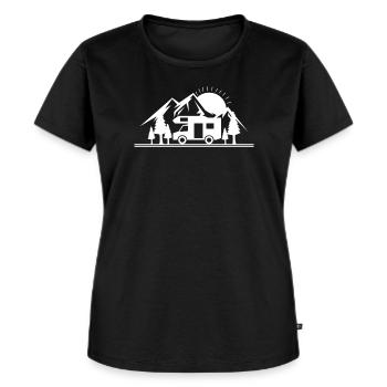 Cadeau de camping-car caravane - T-shirt Premium bio Femme - noir - Devant - Selfina (174cm)