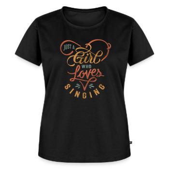 Chanter, Chanter, Musique, Musical, Fille - T-shirt Premium bio Femme - noir - Devant - Selfina (174cm)