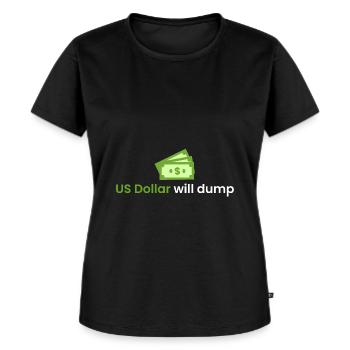 Le dollar américain va s’effondrer - T-shirt Premium bio Femme - noir - Devant - Selfina (174cm)